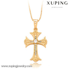 32284-Xuping fina joyería estilo cruz colgante con 18 quilates chapado en oro